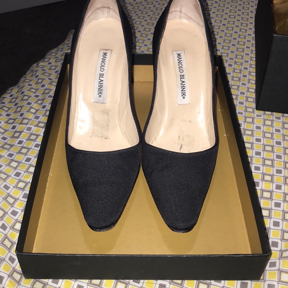 All black Used Manolo Blahnik size 7.5.